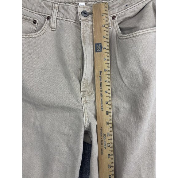 Abercrombie & Fitch Taper Jeans Womens 30 10S Beige High Rise Curve Love - Picture 4 of 8